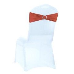 100 Terracotta Spandex Stretch Chair Sashes Bow with Slider Buckle Wedding Décor