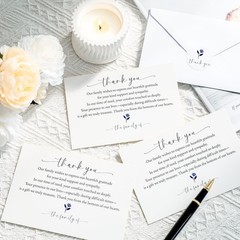 Thank You cards for Funeral with Envelopes Message Inside, 25 Pack 4×6 Inch