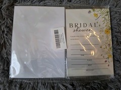 MAGONVR Bridal Shower Invitations w/ Envelopes, Floral Design White Yellow Green