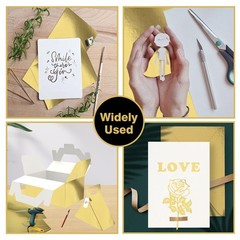 Gold Cardstock Paper 50 Sheets, 8.5×11 Inch Premium 92lb/250GSM Glossy Metall…