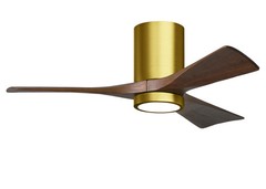 Matthews Fan IR3HLK-BRBR-WA-42 Irene-3HLK three-blade flush mount paddle fan in