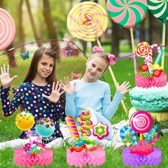 Candyland Party Table Decorations 9pcs 9 Count (Pack of 1), Pink