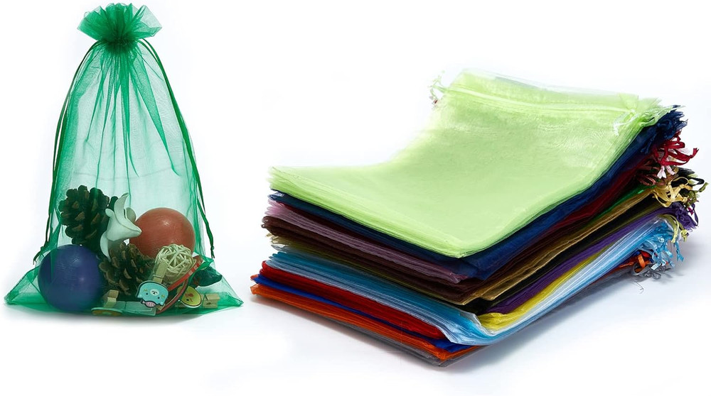 25 Pcs 8X12 Inches Drawstring Organza Bags Wedding Party Favor Gift Candy Toys M