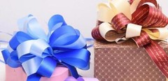 2 PC LARGE SATIN PULL BOW 4″ x 3.5″ party wedding big gift drawstring Holiday