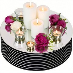 12 Pack 8″ Round Acrylic Mirror Centerpieces for Wedding & Party Decor, 2mm Thic