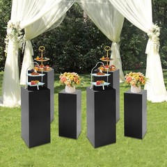 Black Metal Stand Display Pedestal Base 6PCS Square Metal Stands Display Pillars