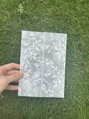 Puremigo 50 Pack Pre-Folded Vellum Jackets for 5×7 Inches, White Floral