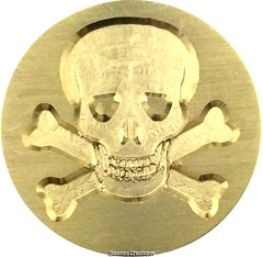 Skull and Crossbones Wax Seal Stamp Head, 1″ diameter – great for Halloween!