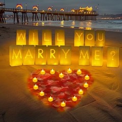 Light Up Letters Proposal Decorations with Flameless Candles Will You Marry Me