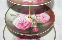 Custom Three Tier Tea Party Cake Stand Made With Vintage Hand Painted Plates