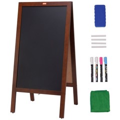A Frame Chalkboard Sign, Double-Sided Sidewalk Signs, Freestanding Vintage Woode