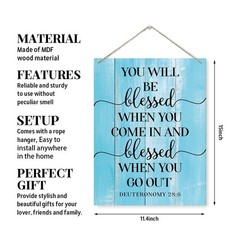 Religious Decor Sign, You will Be Blessed When You Come In Sign, Rustic Woode…