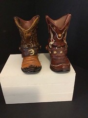 Vintage Mini Cowboy Boots – Western Wedding Cake Toppers, Rustic Accent