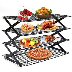 4-Tier Baking Cookie Cake Display Rack Cooling Shelf Gourmet Food Storage Holder