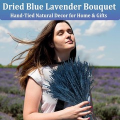 2 Bundles 350 Stems Dried Blue Lavender Flowers, 17″ Dried Lavender