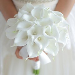 IFFO Bride Holding Flowers, high Simulation pu Calla Lily Bouquet, and Never …