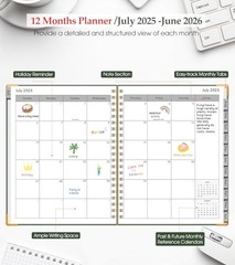 Academic Planner 2025-2026, Weekly and Monthly Calendar Planner from July Green