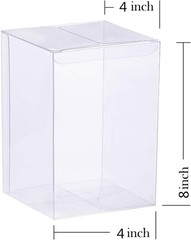 12PCS Transparent Boxes 4 x 4 x 8 inch, Candy Box, Clear Favor Boxes Gift Box…