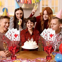 6 Pack Poker Metallic Foil Spray Centerpiece Star Table Decoration Burst Table