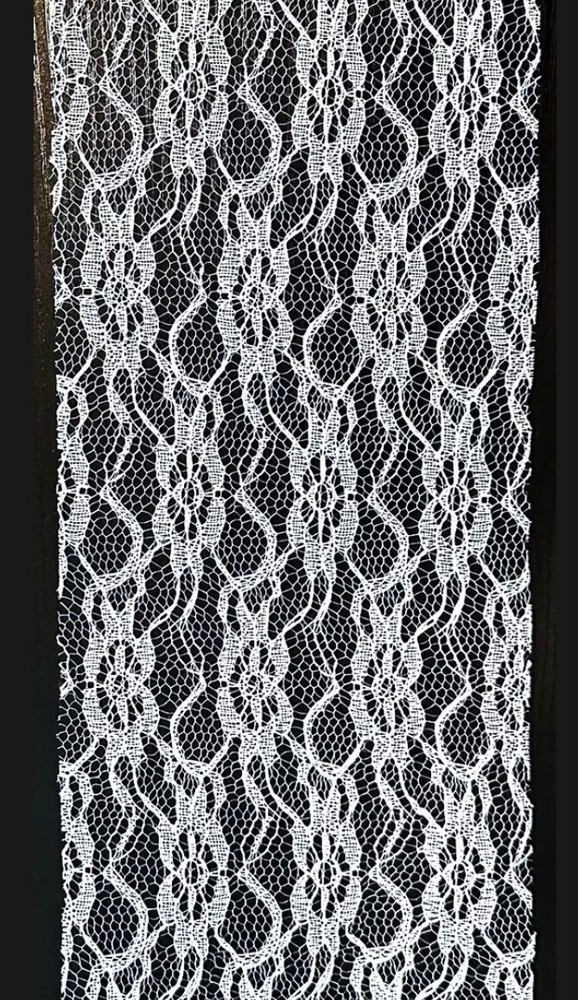 Ivory Floral Lace TULLE Fabric 6”x 10 Yd Roll Wedding Craft Decor Fashion