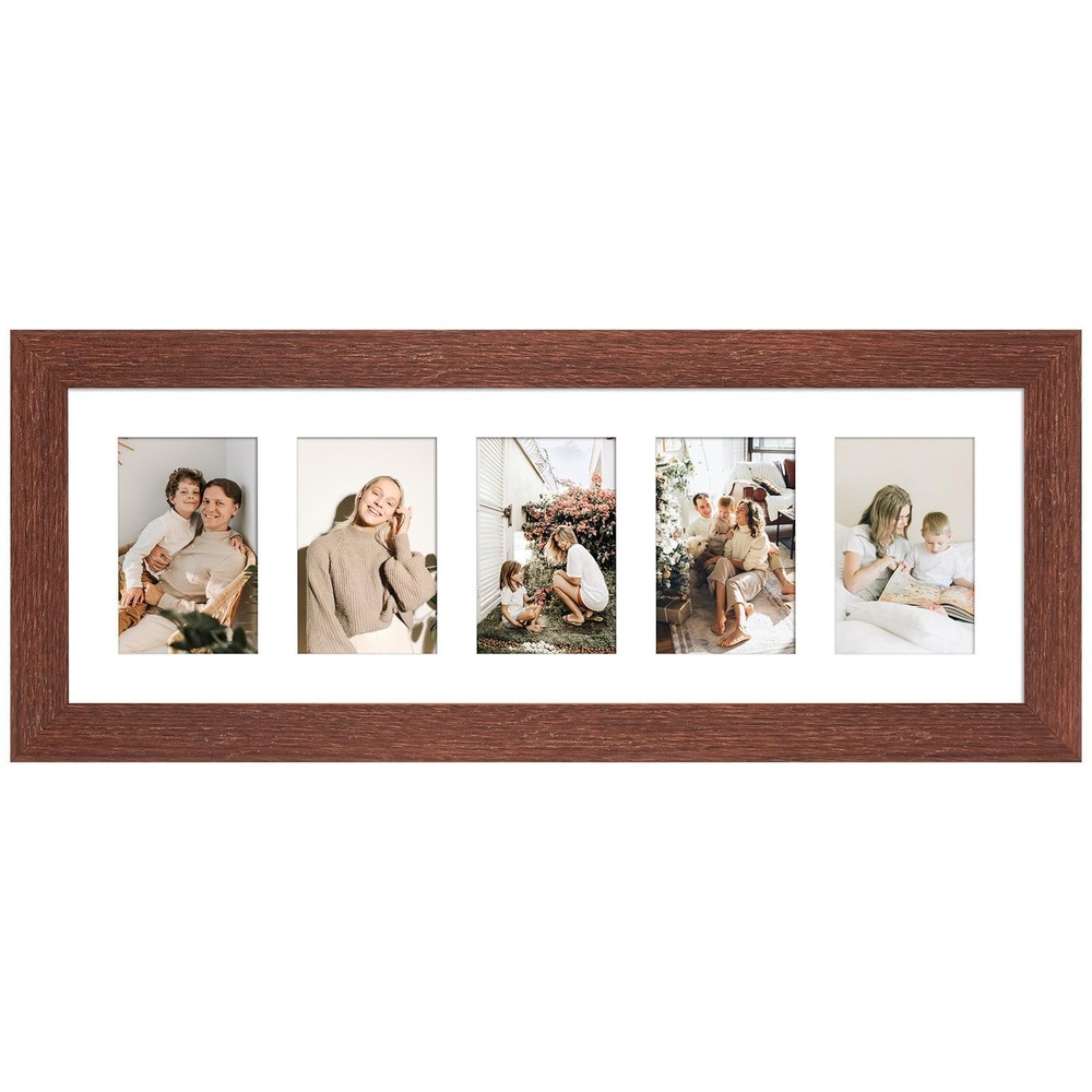 8×24 Picture Frame Display 5 opening 4X6 Picture Frame Collage,Multi Photo Fr…