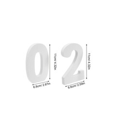 4Pcs Reusable Wooden Number Decorations White Wood Signs for Crafting and Events