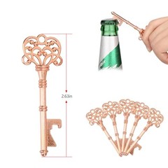 20 PCS Wedding Favors Key Bottle Opener,Vintage Skeleton Key Bottle Rose Gold