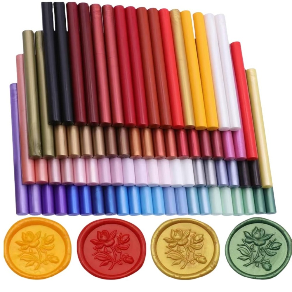 100 Pcs Sealing Wax Sticks for Wax Seal Stamp, Assorted Color Sealing Wax Glu…