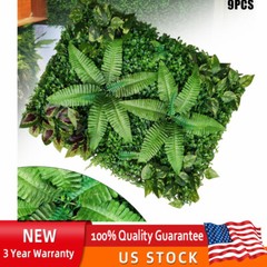 9-Piece Lifelike Artificial Boxwood Panels for Garden and Home Decor