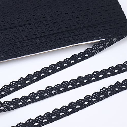 Lace Ribbon 30 Yards – Crochet Lace Trim Cotton for 0.5 inch*30yards Black