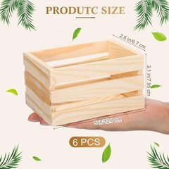 Decorative Wood Crates Nesting Storage Container,5″ Farmhouse Decorative DIY 6