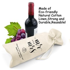 LANBAIHE Mr and Mrs Wine Bag, Wedding Shower Gifts Large, Mr&Mrs-Beige