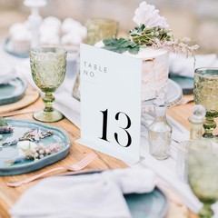 White Wedding Table Numbers 1-10 With Stands 5×7 Inch Acrylic Reception Decor