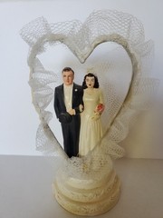 Vintage 1947 Coast Novelty Wedding Cake Topper Bride & Groom