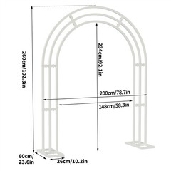 8.5FT Free Standing Arch Flower Stand 3 Poles Moon Door Archway Backdrop Decor