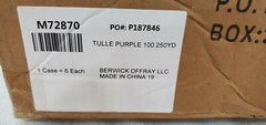 Tulle Spool 1067 Purple Spools 100% NYLON (6 PACK 4″ x 250yd EACH) NEW