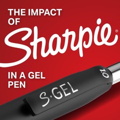 Sharpie S-Gel Gel Pens, Black Barrel, Medium Point (0.7mm), Black Gel Ink, 12 Co