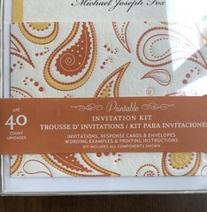 Brides Printable Invitation Kit – Orange Paisley 40 Ct- New in Package