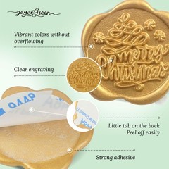 Christmas Wax Seal Stickers, 48 Pcs Gold Red Green Self Adhesive Sealing Wax …
