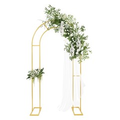 Gold Open Arch Backdrop Stand, U Shaped Wedding Arches,Metal Arch Backdrop Stand
