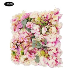 16pcs Flower Wall Panels, Purple Artificial Flowers Wall Decoration For Parties