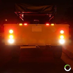 TRUE MODS 2pc 4″ Round Clear 10 LED Trailer Tail Lights [DOT FMVSS 2 Pack White