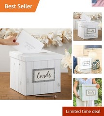 Collapsible Rustic Wood Card Box – Ideal for Wedding Receptions and Showers