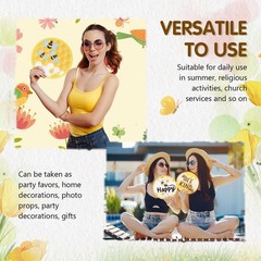 Marsui 12 Pcs Bee Round Foldable Hand Fan Summer Happy Themed Colorful