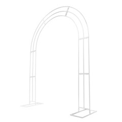Elegant 8.5ft White Metal Wedding Arch Frame with Sturdy Base for Events