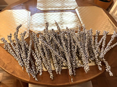 20 VINTAGE SILVER BERRY ARTIFICIAL FLORAL PICKS – 12 TRIPLE – 8 DOUBLE