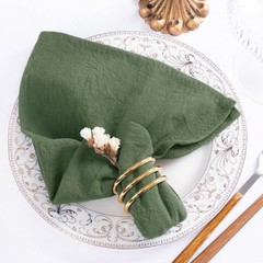 Olive Green Cloth Napkins Linen Cotton Napkins Set of 6 Rustic Spring Dinner