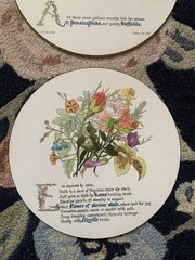 Vintage Sewell Floral Placemats Trivets Set Of 4 Floral Design Made In England