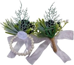 Rose Wrist Corsage Bracelet Set, 2 Pack, Wedding Party Decor