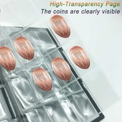 Pressed Penny Album Book, Holds 192 Coins, Portable Smashed Penny Holder for